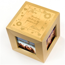 Cube photo en bois personnalisé  gravé demoiselles d'honneur