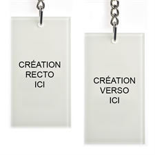Porte-clé en acrylique rectangulaire impression personnalisée 3,81 x 6,98 cm (2 côtés)