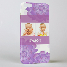 Purple Floral Personalized Photo iPhone 6+ Phone Case