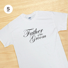 T-shirt personnalisé script personnalisé père du marié, blanc petit