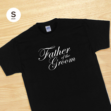 T-shirt personnalisé script personnalisé père du marié, noir petit