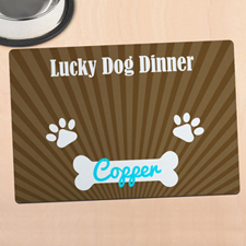 Tapis de repas personnalisé dîner de chien chanceux