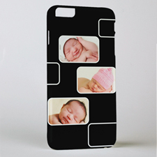 Black Three Collage Photo Personalized iPhone 6+ Case