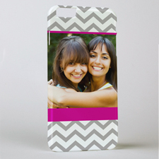 Plum Grey Chevron Personalized Photo iPhone 6+ Case