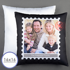 Housse de coussin oreiller personnalisée timbre 40,64 x 40,64 cm (sans insert)