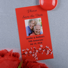Créez et imprimez aimant photo personnalisé fleur rouge 5,08 x 8,89 cm taille de carte