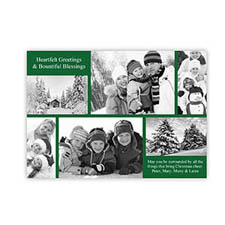 Cartes de fêtes invitations blanches personnalisées 6 photos bénédiction de Noël 
