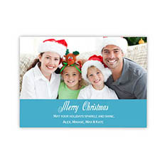 Cartes d'invitation de fêtes personnalisées bleues Joyeux Noël