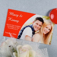 Créez et imprimez aimant photo personnalisé rouge simple 5,08 x 8,89 cm taille de carte