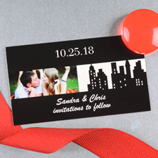 Créez et imprimez aimant photo noir de mariage personnalisé New York 5,08 x 8,89 cm taille de carte