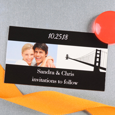 Créez et imprimez aimant photo noir de mariage personnalisé San Francisco 5,08 x 8,89 cm taille de carte