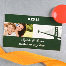 Créez et imprimez aimant photo gris de mariage personnalisé San Francisco 5,08 x 8,89 cm taille de carte