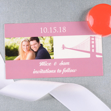 Créez et imprimez aimant photo rose de mariage personnalisé San Francisco 5,08 x 8,89 cm taille de carte