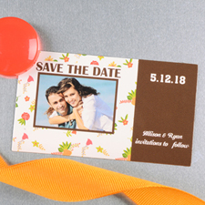 Créez et imprimez aimant réservez la date personnalisé marguerite brune 5,08 x 8,89 cm taille de carte