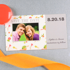 Créez et imprimez aimant réservez la date personnalisé marguerite grise 5,08 x 8,89 cm taille de carte