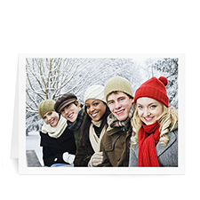 Carte de voeux personnalisée impression personnalisée image de Noël en paysage bordure blanche