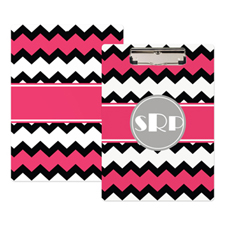 Porte-bloc personnalisé chevron noir rose 