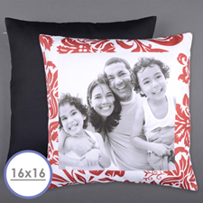 Housse de coussin oreiller photo personnalisée rouge floral 40,64 x 40,64 cm (sans insert)
