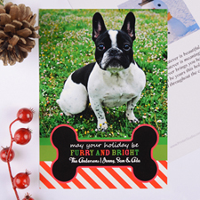 Carte photo de Noël personnalisée fourrure & lumière