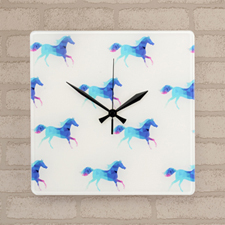 Horloge acrylique carrée personnalisée imprimé continu 27,3 cm