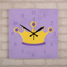 Horloge murale personnalisée princesse, carrée 27,3 cm