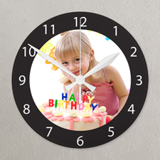 Horloge acrylique personnalisée cadre noir impression personnalisée