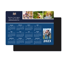 Aimant calendrier 2019 collage quatre photos 8,89 x 12,7 cm bleu