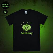 T-shirt Halloween citrouille personnalisé brille dans le noir, adulte petit