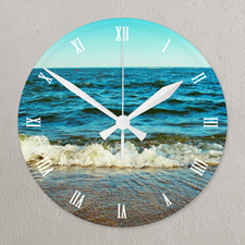 Large horloge acrylique ronde 27,3 cm cadran romain impression continue
