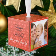 Cube photo en bois personnalisé étoile de Noël 5,08 cm_copie