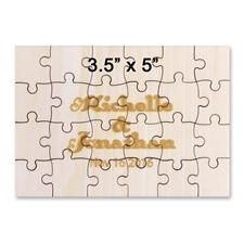 Mini puzzle en bois gravé 8,89 x 12,7 cm (24 pièces)