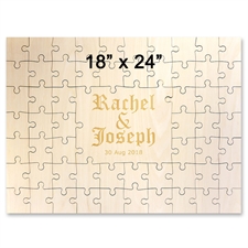 Puzzle en bois livre d'or gravé 45,72 x 60,96 cm (59 pièces)