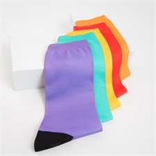 Chaussettes unisexes de couleur avec texte personnalisé, taille moyenne