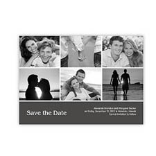 Créez vos propres réservez la date, gris collage 6 photos