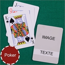 Cartes à jouer poker transparentes personnalisées index standard