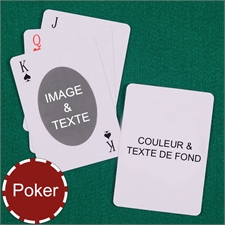 Cartes à jouer format poker ovales message personnalisé recto-verso personnalisés