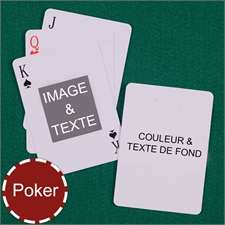 Cartes à jouer poker centre portrait message recto-verso personnalisés 