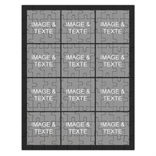 Puzzle photo personnalisé noir 12 collage 30,48 x 41,91 cm