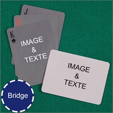 Cartes à jouer format Bridge  recto-verso simples personnalisés verso paysage