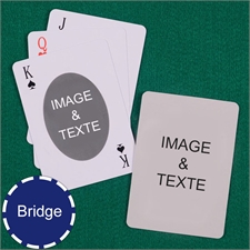 Cartes à jouer format Bridge ovales recto-verso personnalisés 