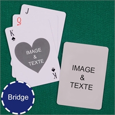 Cartes à jouer format Bridge coeur recto-verso personnalisés 