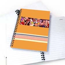 Créez votre propre carnet à rayures colorées trois collage, orange