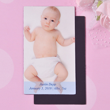 Aimant photo de taille de carte personnalisé 5,08 x 8,89 cm bébé garçon