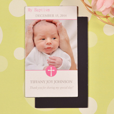 Aimant photo de taille de carte 5,08 x 8,89 cm baptême béni de bébé fille bricolage