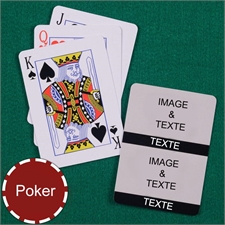 Cartes à jouer format poker personnalisés collage noir deux photos