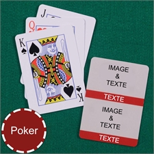 Cartes à jouer format poker carré personnalisés collage noir quatre photos
