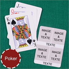 Cartes à jouer format poker personnalisés collage blanche quatre photos