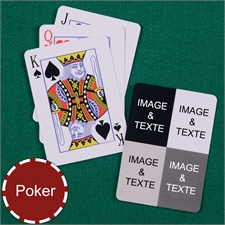 Cartes à jouer format poker personnalisés collage quatre photos