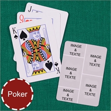 Cartes à jouer format poker personnalisés collage cinq photos