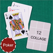 Cartes à jouer personnalisées format poker collage douze photos 